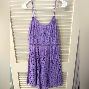 Eyelet mini dress lavender